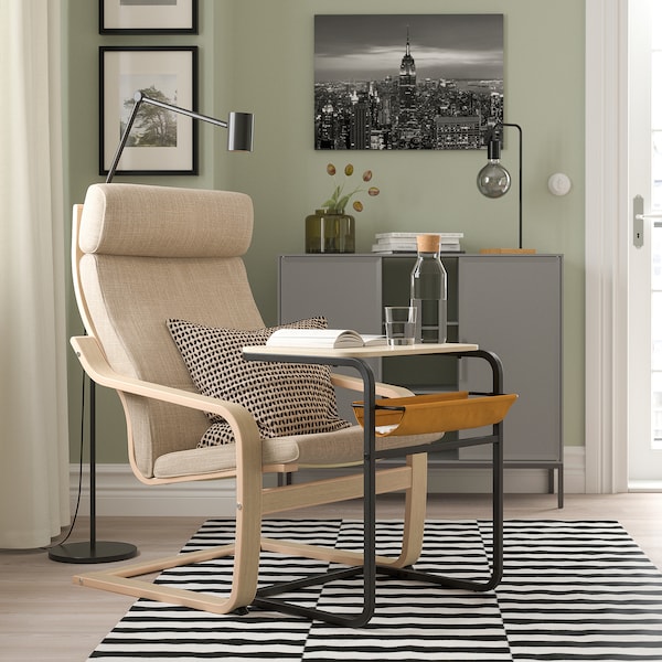 IKEA OLSERÖD side table, 20 7/8x19 5/8 in Anthracite / Birch Effect Dark Yellow, Ikea Ireland | 3894INRXY