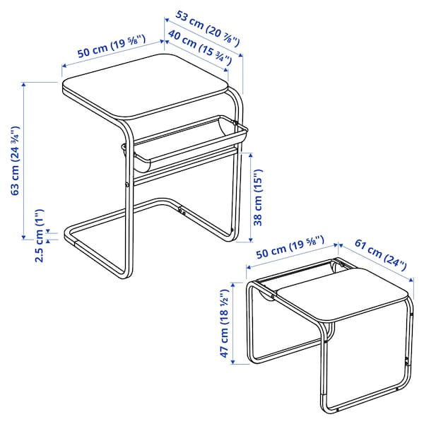 IKEA OLSERÖD side table, 20 7/8x19 5/8 in Anthracite / Dark Gray, Ikea Ireland | 5194OLNPX