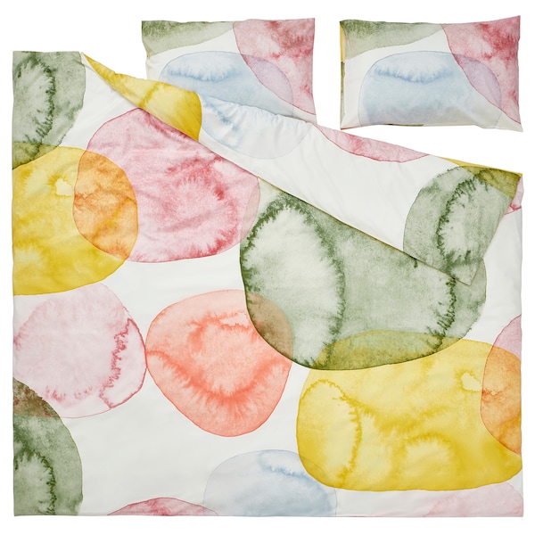 IKEA OLYMPTISTEL duvet cover and pillowcase(s), King Multicolor, Ikea Ireland | 9671WENCH