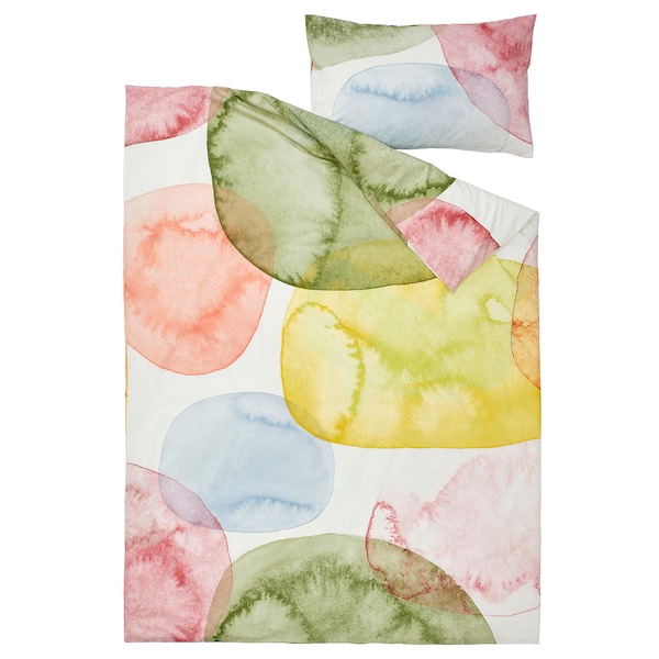 IKEA OLYMPTISTEL duvet cover and pillowcase(s), Twin Multicolor, Ikea Ireland | 4217MOPFA