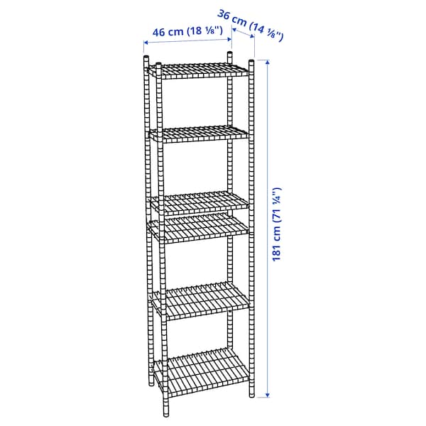 IKEA OMAR 1 section shelving unit, 18 1/8x14 1/8x71 1/4 in, Ikea Ireland | 4398CTPEA