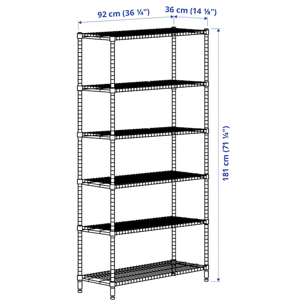 IKEA OMAR 1 section shelving unit, 36 1/4x14 1/8x71 1/4 in, Ikea Ireland | 1476JYNOA