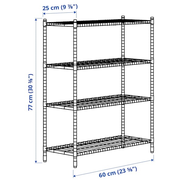 IKEA OMAR 2 section shelving unit, 23 5/8x9 7/8x30 3/8 in, Ikea Ireland | 0487ZAVSN