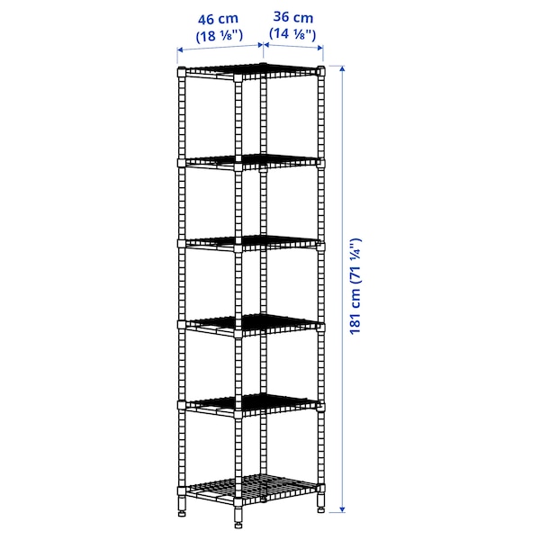 IKEA OMAR bottle shelving unit, 18 1/8x14 1/8x71 1/4 in, Ikea Ireland | 8423GDSEQ