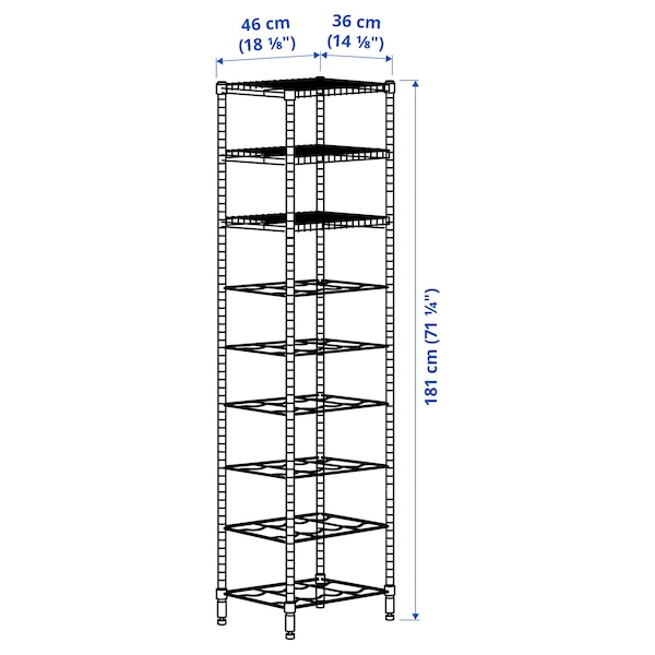 IKEA OMAR shelving unit, 18 1/8x14x71 1/4 in, Ikea Ireland | 1426KJBDX