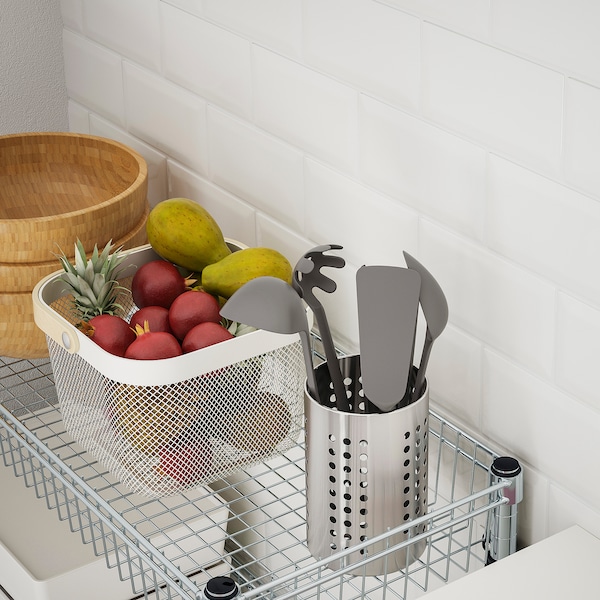 IKEA OMAR shelving unit with 3 baskets, galvanized, 36 1/4x14x37 in, Ikea Ireland | 5679ADXGQ