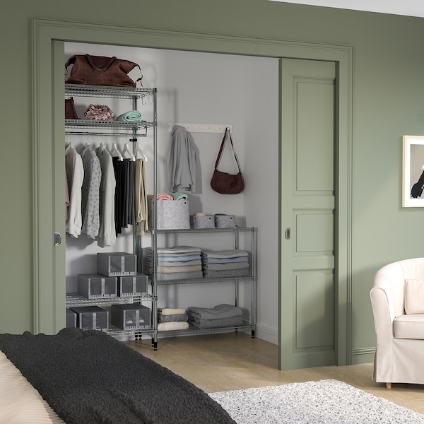 IKEA OMAR shelving unit with clothes rail, with 1 shelf/galvanized, 73 1/4x19 5/8x79 1/8 in, Ikea Ireland | 0562LJDUX