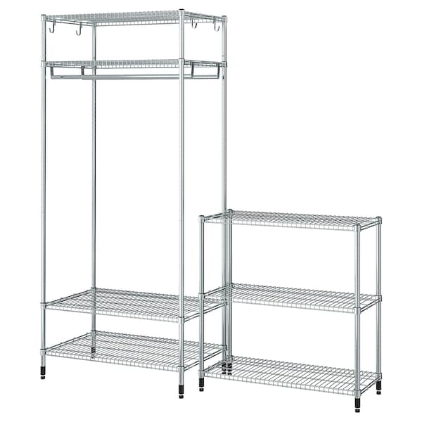IKEA OMAR shelving unit with clothes rail, with 1 shelf/galvanized, 73 1/4x19 5/8x79 1/8 in, Ikea Ireland | 0562LJDUX
