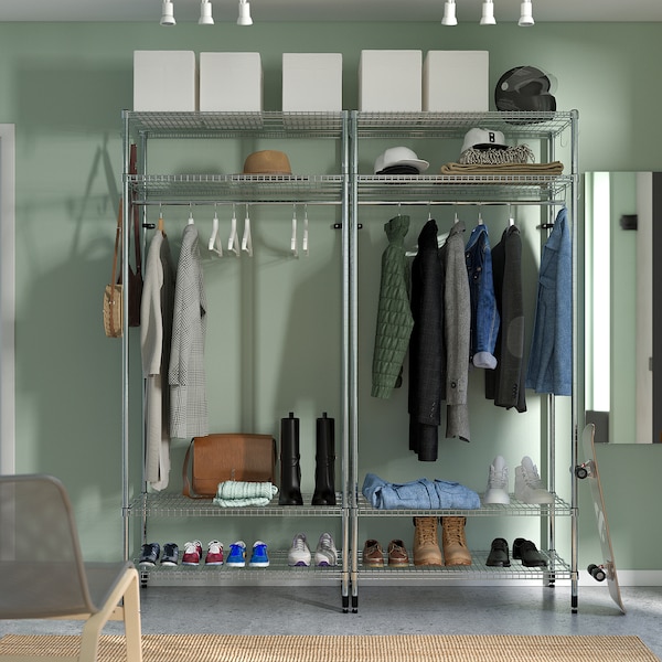 IKEA OMAR shelving unit with clothes rail, galvanized, 73 1/4x19 5/8x79 1/8 in, Ikea Ireland | 1682HSWEB