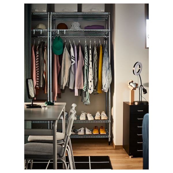 IKEA OMAR shelving unit with clothes rail, galvanized, 73 1/4x19 5/8x79 1/8 in, Ikea Ireland | 1682HSWEB