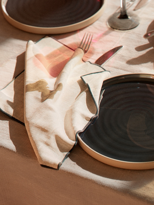 IKEA OMBONAD napkin, natural/beige, 14x14 in, 4 pack, Ikea Ireland | 0852XPNRZ