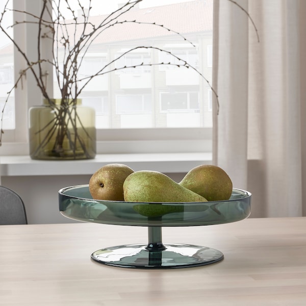 IKEA OMBONAD serving plate, 11 in Glass Gray, Ikea Ireland | 1765FYJIE