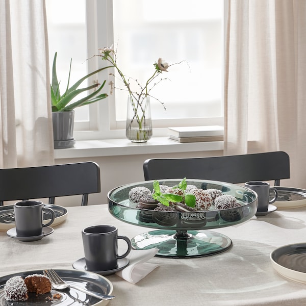 IKEA OMBONAD serving plate, 11 in Glass Gray, Ikea Ireland | 1765FYJIE