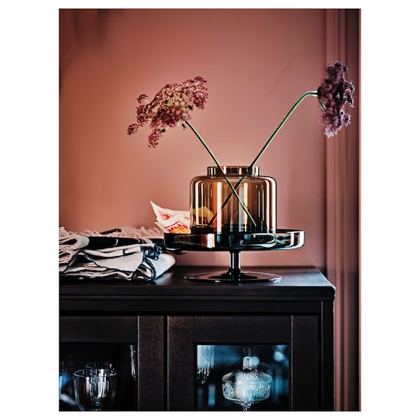 IKEA OMBONAD serving plate, 11 in Glass Gray, Ikea Ireland | 1765FYJIE