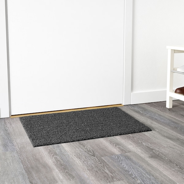 IKEA OPLEV door mat, indoor/outdoor, 1'8 inx2'7 in Gray, Ikea Ireland | 4398DOULT
