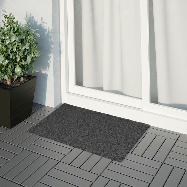 IKEA OPLEV door mat, indoor/outdoor, 1'8 inx2'7 in Gray, Ikea Ireland | 4398DOULT