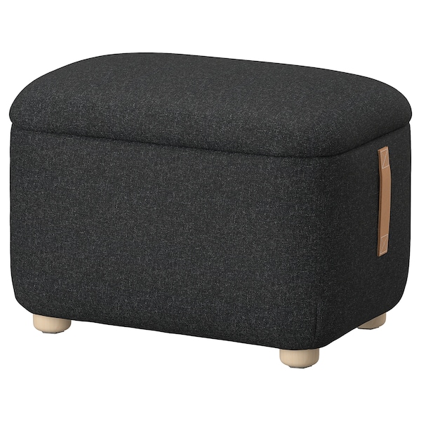 IKEA OSKARSHAMN ottoman with storage Gunnared Black / Gray, Ikea Ireland | 9862IUQOE
