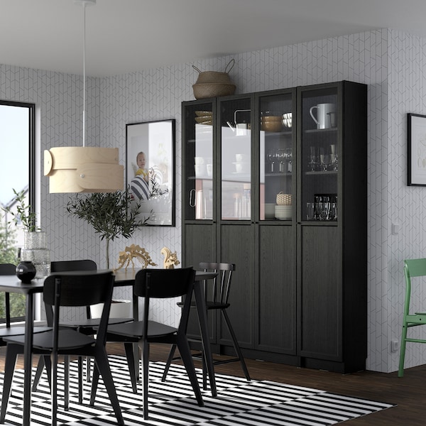 IKEA OXBERG Panel/glass door, 15 3/4x75 5/8 in Black Oak Effect, Ikea Ireland | 8573EKWIL