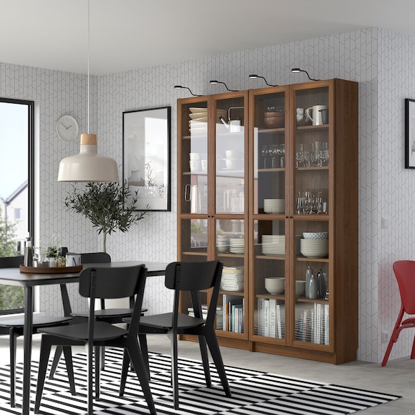 IKEA OXBERG glass door, 15 3/4x75 5/8 in Brown Walnut Effect, Ikea Ireland | 5620PAVLY