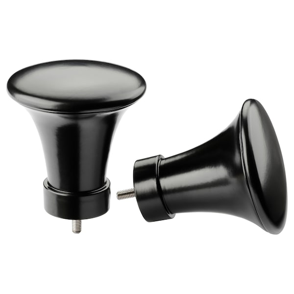 IKEA PADDFOT finials, 1 pair Metal / Black, Ikea Ireland | 6319JDBQS