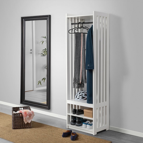 IKEA PANGET coat rack with shoe storage unit, 23 3/8x16x75 in White, Ikea Ireland | 1932SAUCF