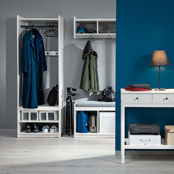 IKEA PANGET coat rack with shoe storage unit, 23 3/8x16x75 in White, Ikea Ireland | 1932SAUCF