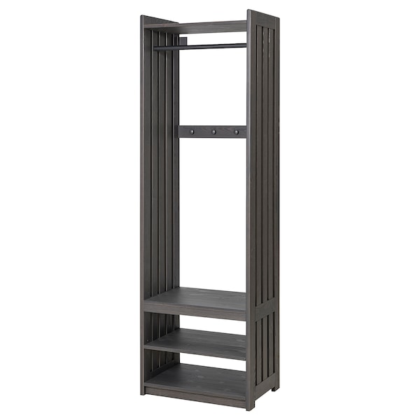 IKEA PANGET coat rack with shoe storage unit, 23 3/8x16x75 in Dark Gray / Stained, Ikea Ireland | 3520QZATP