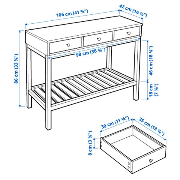IKEA PANGET console table, 41 3/4x16 1/2 in White, Ikea Ireland | 2096SLGTO