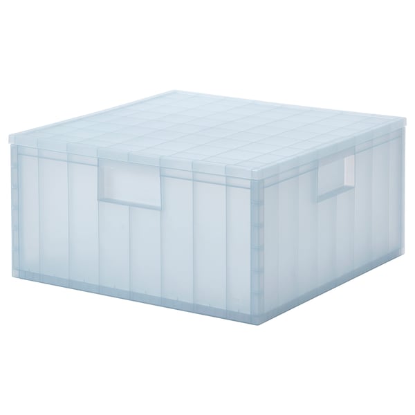 IKEA PANSARTAX storage box with lid, transparent gray-blue, 13x13x6 ½ in, Ikea Ireland | 8019DRITX