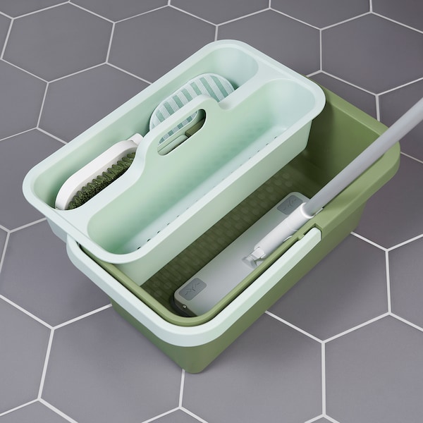 IKEA PEPPRIG cleaning bucket and caddy, green, Ikea Ireland | 3462EBZAW