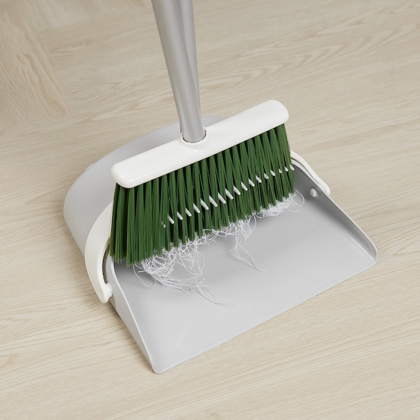 IKEA PEPPRIG dustpan and broom, gray/green, Ikea Ireland | 5729JWRGI