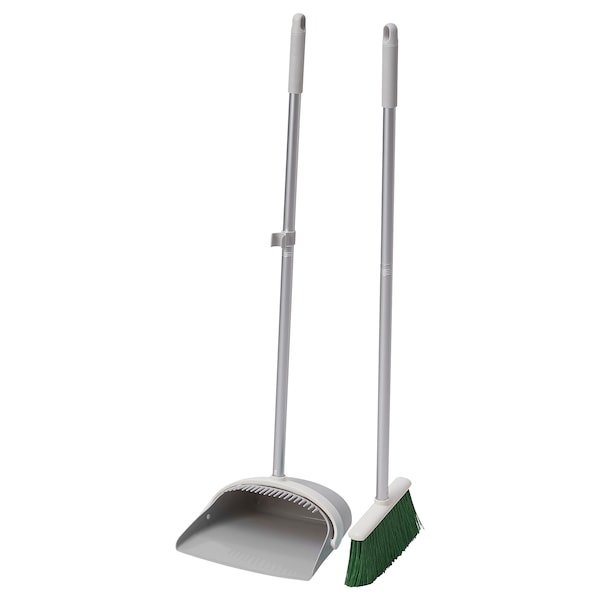IKEA PEPPRIG dustpan and broom, gray/green, Ikea Ireland | 5729JWRGI