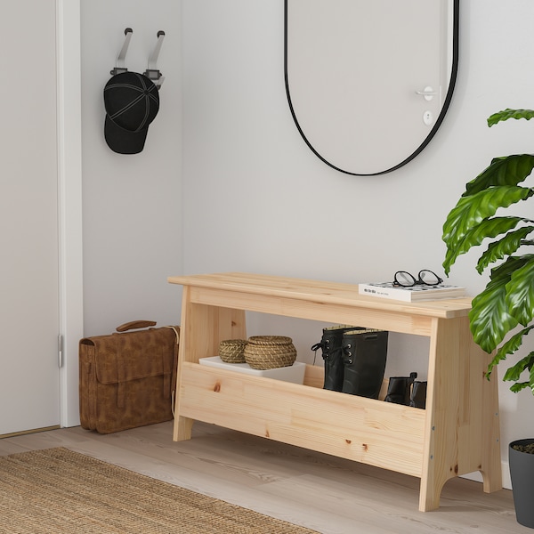 IKEA PERJOHAN bench with storage, pine, 39 3/8 in, Ikea Ireland | 5013BUHID