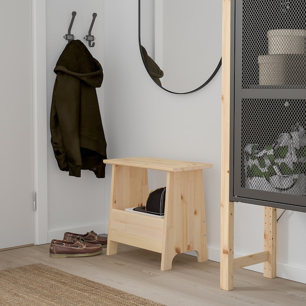 IKEA PERJOHAN stool with storage, pine, Ikea Ireland | 4503CFGQN