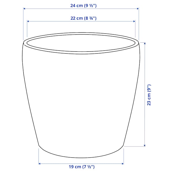 IKEA PERSILLADE plant pot, dark gray, 7 ½ in, Ikea Ireland | 1698OELUT
