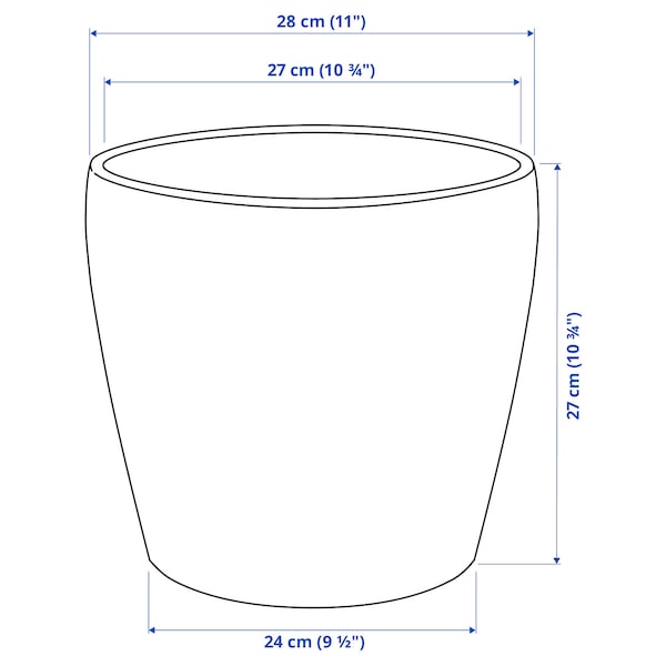 IKEA PERSILLADE plant pot, dark gray, 9 ½ in, Ikea Ireland | 6049WGTZC