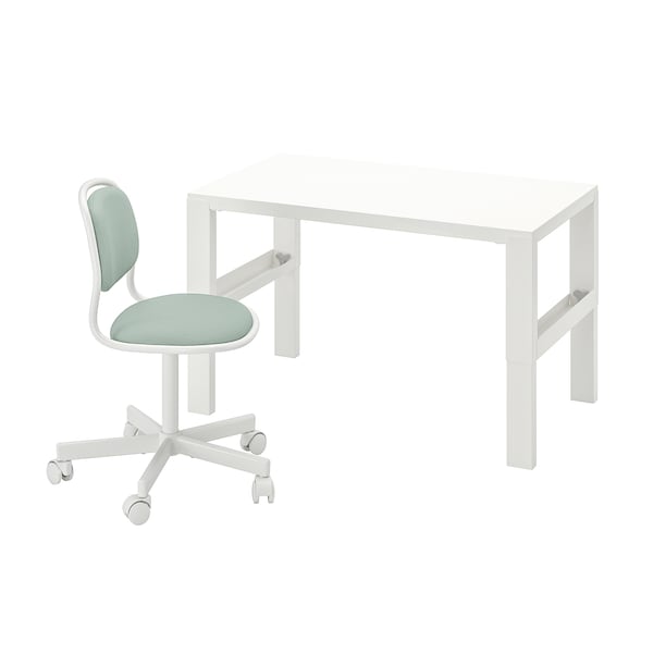IKEA PÅHL/ÖRFJÄLL desk and chair, white/light green, Ikea Ireland | 8175MRWBH