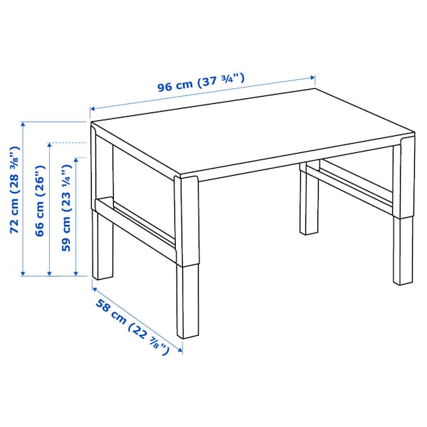 IKEA PÅHL desk, 37 3/4x22 7/8 in White, Ikea Ireland | 5821MBRIV