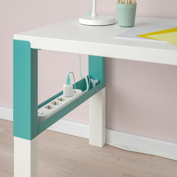 IKEA PÅHL desk, 37 3/4x22 7/8 in White / Turquoise, Ikea Ireland | 3912XPAWZ