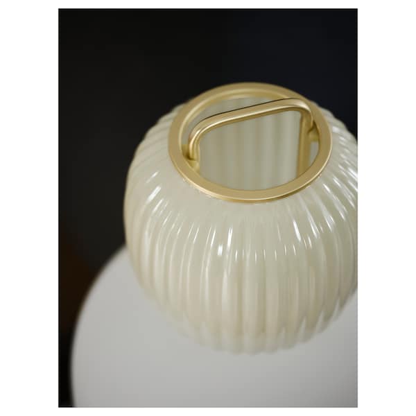 IKEA PILBLIXT table lamp, white/light green glass/gold effect metal, 16 in, Ikea Ireland | 4935VKFDU