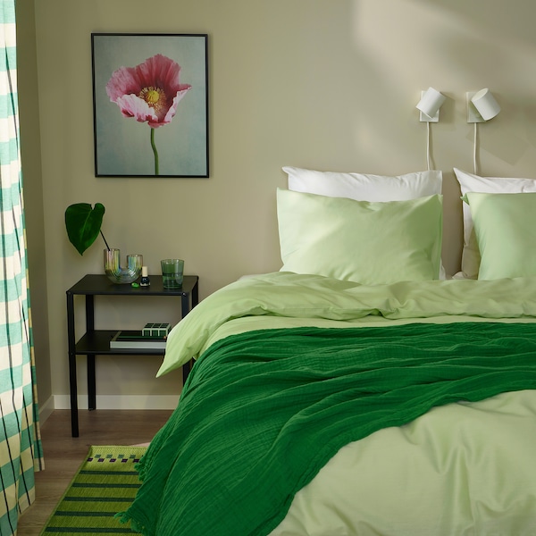 IKEA PILTANDVINGE duvet cover and pillowcase(s), Full/Queen (Double/Queen) Light Green, Ikea Ireland | 1390GCWLR