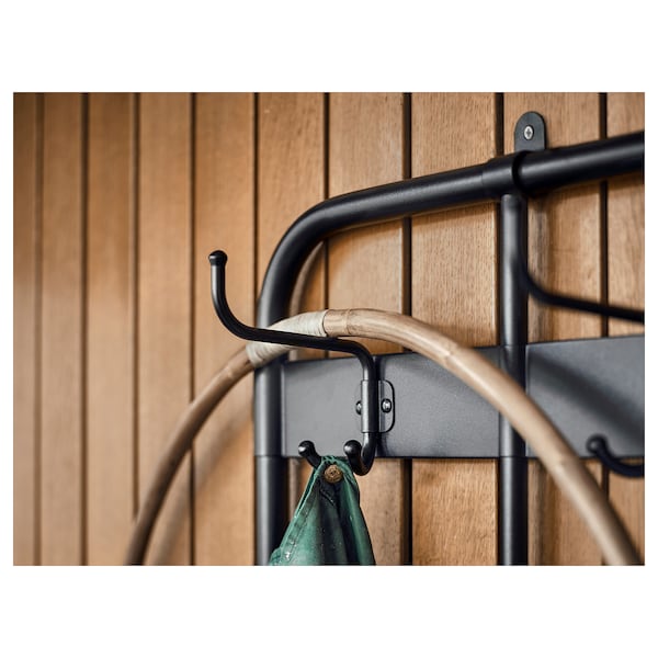 IKEA PINNIG Coat rack with shoe storage bench, black, Ikea Ireland | 7954WKVMH