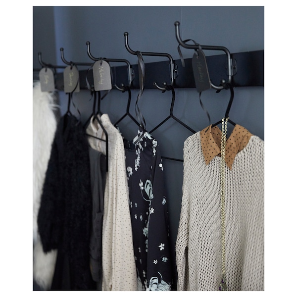 IKEA PINNIG Rack with 3 hooks, black, Ikea Ireland | 0194WMUGB