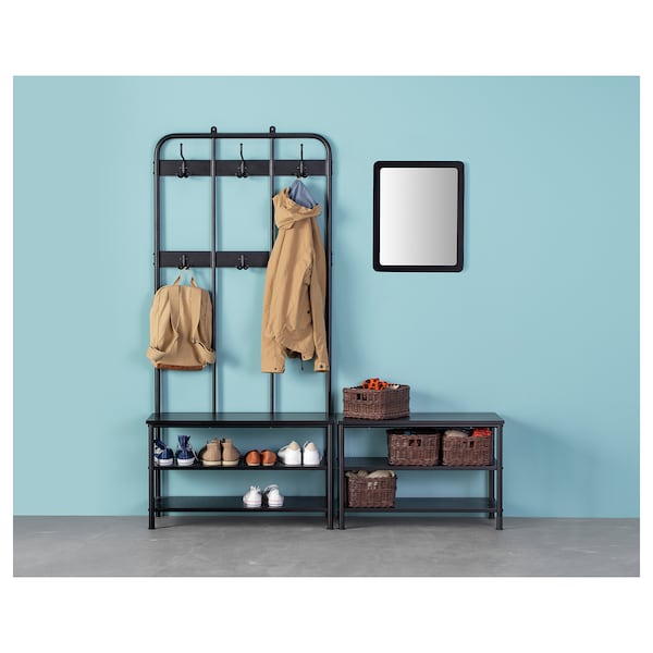 IKEA PINNIG bench with shoe storage, black, 31 1/8x13 3/4x20 1/2 in, Ikea Ireland | 8914FYGRC