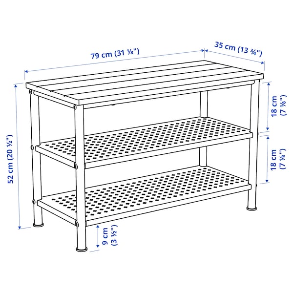 IKEA PINNIG bench with shoe storage, black, 31 1/8x13 3/4x20 1/2 in, Ikea Ireland | 8914FYGRC
