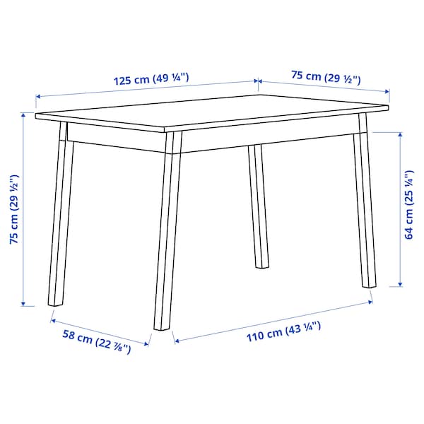IKEA PINNTORP table, 49 1/4x29 1/2 in Light Brown Stained / Red Stained, Ikea Ireland | 0934MARHL