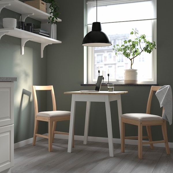 IKEA PINNTORP table, light brown stained/white stained, 25 5/8x25 5/8 in, Ikea Ireland | 3681QJEFX