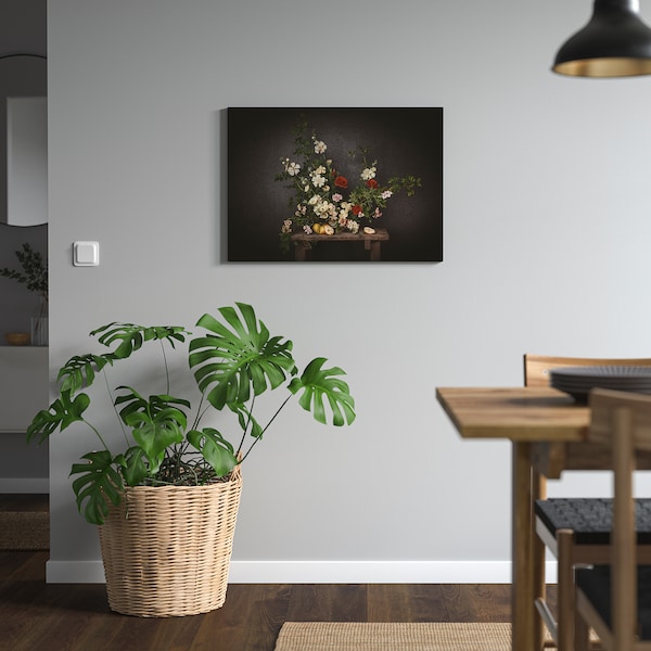 IKEA PJÄTTERYD picture, 27 ½x19 ¾ in Flowers / Against A Black Wall, Ikea Ireland | 5072JWMNX