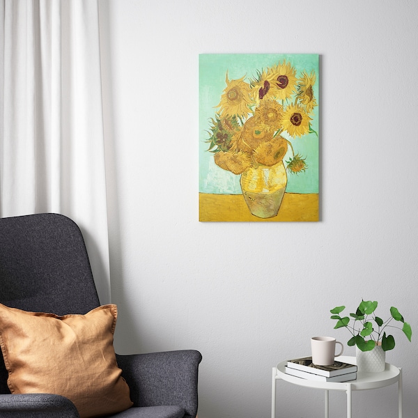 IKEA PJÄTTERYD picture, 27 ½x39 ¼ in Vase With Twelve Sunflowers, Ikea Ireland | 7408JYURQ
