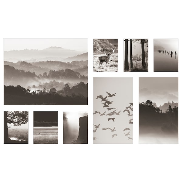 IKEA PJÄTTERYD picture, set of 9, in nature, 70 ½x44 in, Ikea Ireland | 0685TUZPS